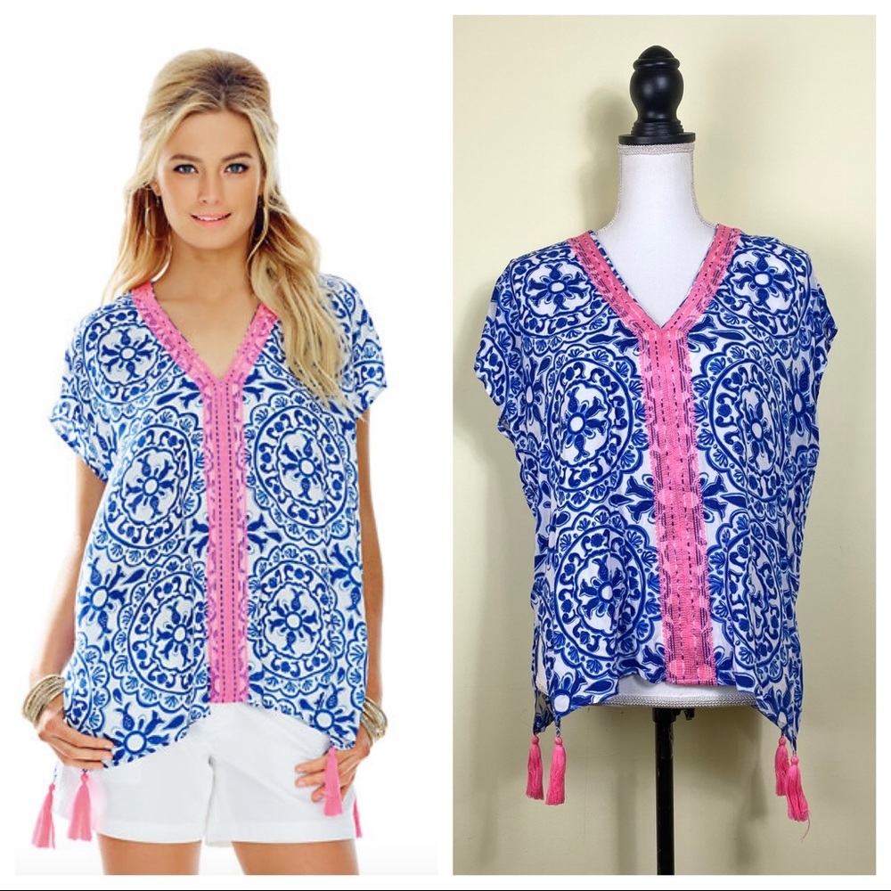 Lilly Pulitzer XS XXS Sydney Caftan Top Cover Up